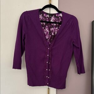 White House Black Market Purple Cardigan
